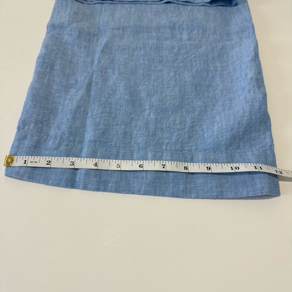J. Jill Easy Linen Pants Wide Leg Women Size L Cropped Relaxed Fit In Blue - Picture 12 of 14